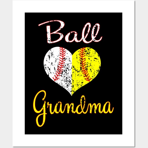 Softball Grandma Shirt - Baseball Mom Wall Art by Chicu